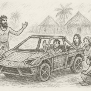 Culto a la carga de un lamborghini dibujo