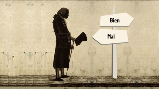 Imagen de Filosofía & Co representando a Kant frente a una decisión moral